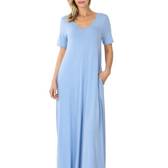 BN Zenana Premium Spring Blue Maxi Dress Various - Picture 4 of 8